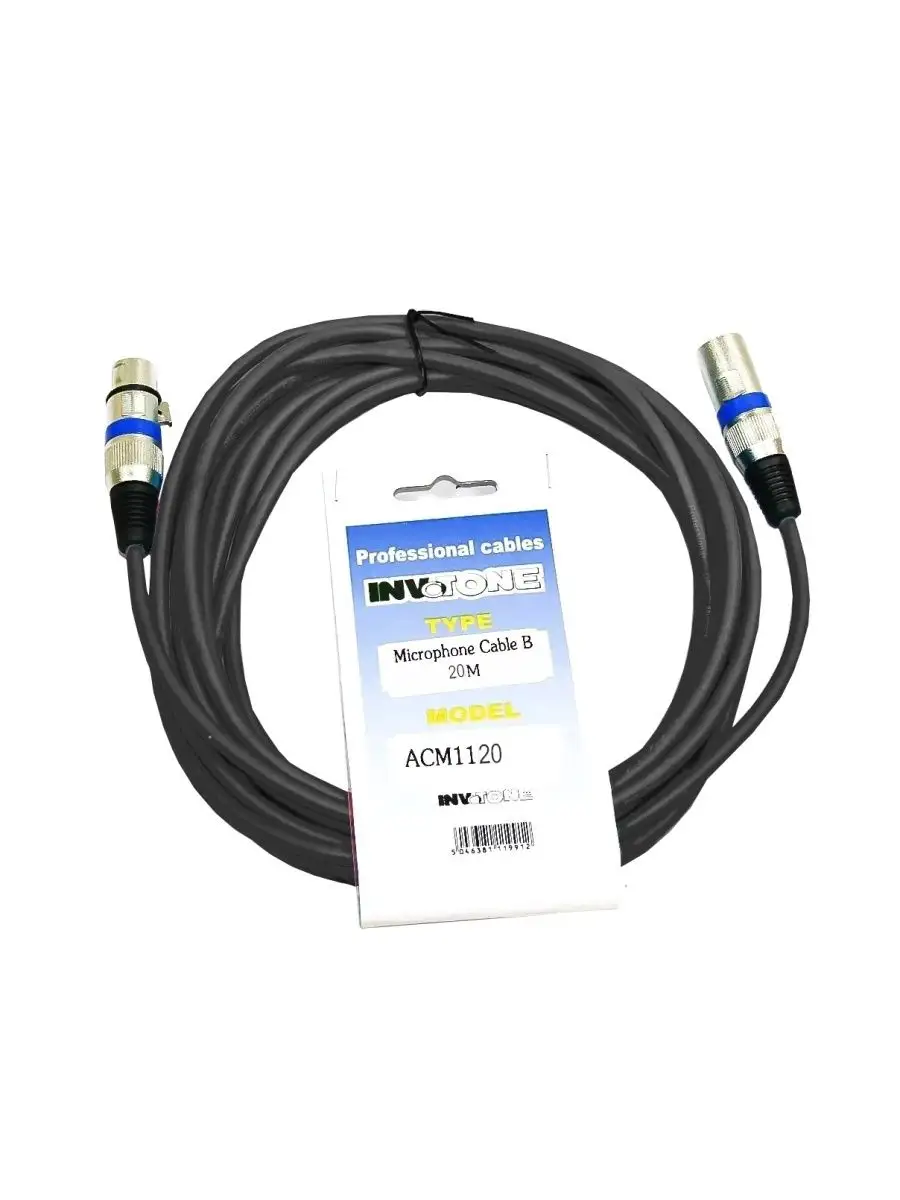 Микрофонный кабель XLR - XLR длина 20 м ACM1120 BK Invotone купить по цене 98,07 р. в интернет-магазине Wildberries в Беларуси | 117219333