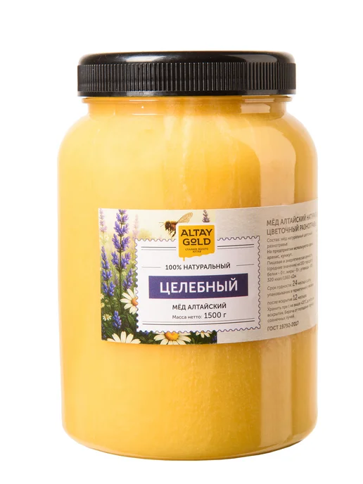 Altay Gold Мед таежный алтайский 1500 г 2026, золотой, фото 7