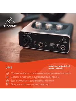 Внешний аудиоинтерфейс USB UM2 Behringer 117611784 купить за 5 023 ₽ в интернет-магазине Wildberries