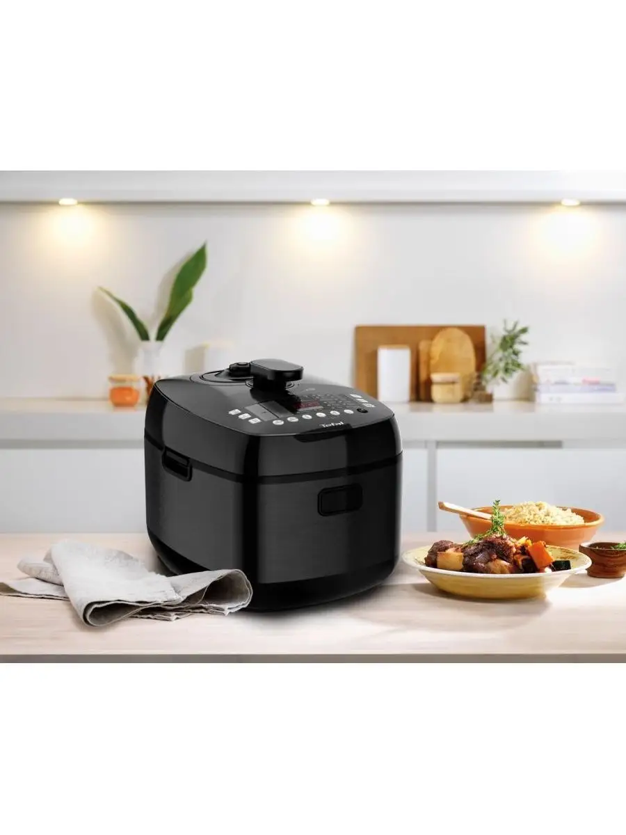 Мультиварка-скороварка CY625D32 со сферической чашей, черная Tefal  117650455 купить за 17 939 ₽ в интернет-магазине Wildberries