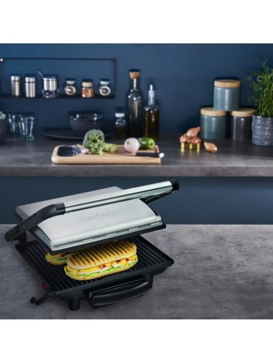 Электрогриль для дома Panini Grill GC241D38, 2000 Вт Tefal 117673720 купить  за 6 005 ₽ в интернет-магазине Wildberries