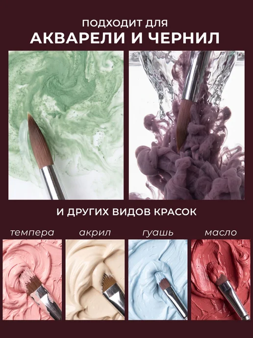 Малевичъ Кисть из синтетики №8, плоская "Фрида", вариант, фото 5