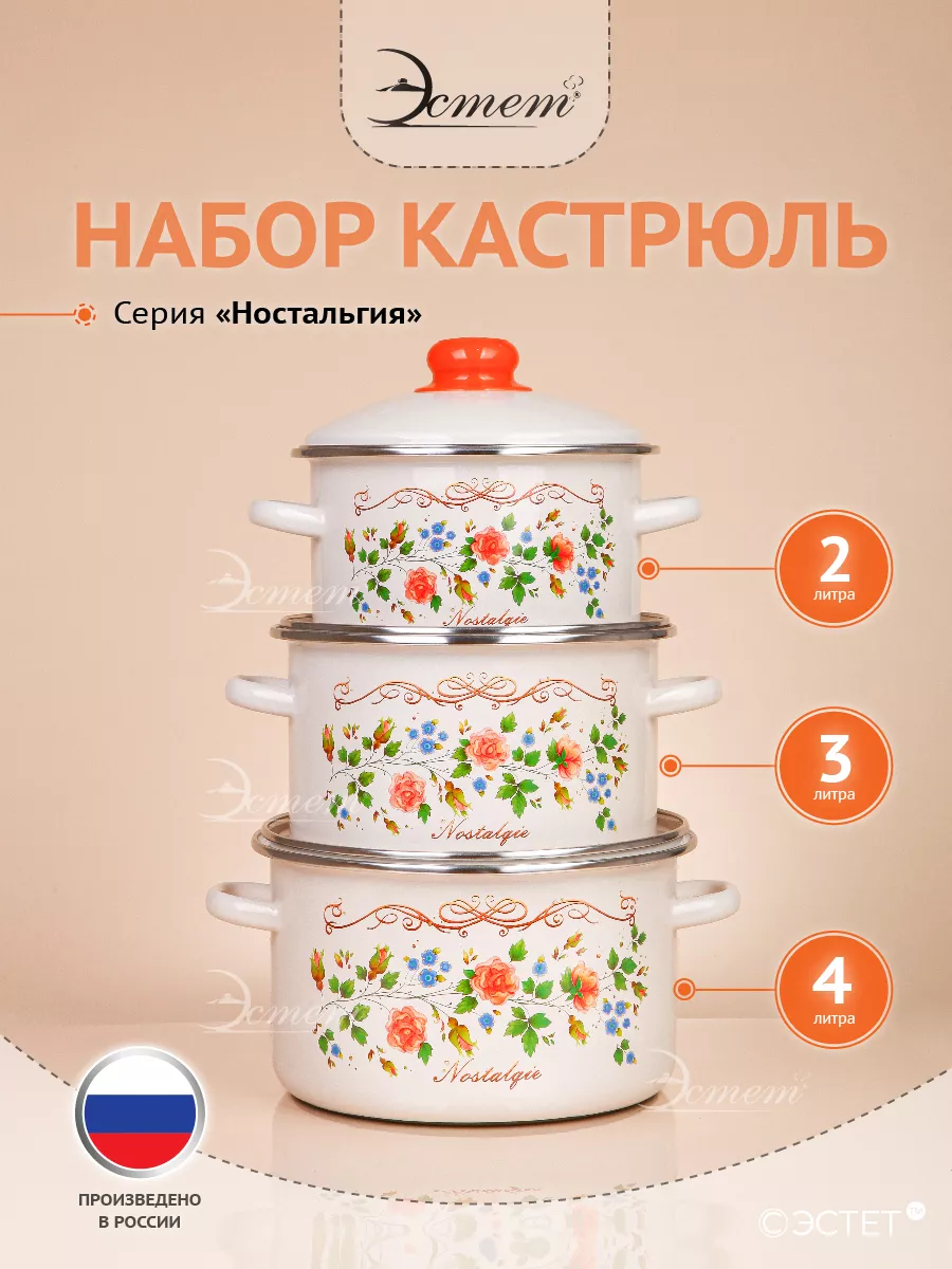 Набор кастрюль с крышками...