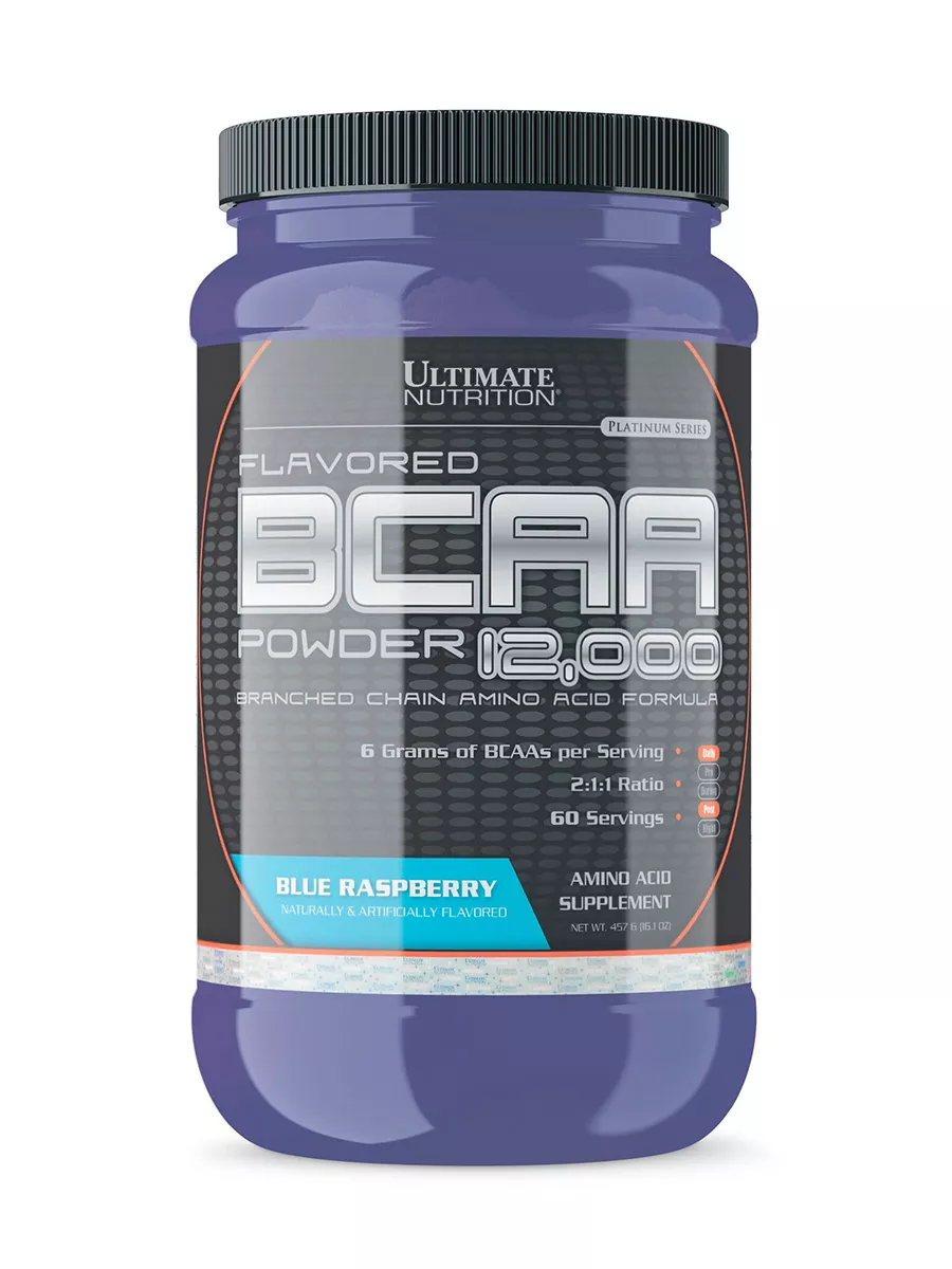 Аминокислоты БЦАА 12000, BCAA, 457 г - Ежевика