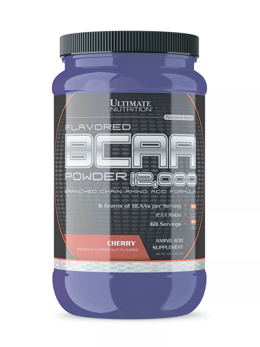 Аминокислоты БЦАА 12000, BCAA, 457 г - Вишня