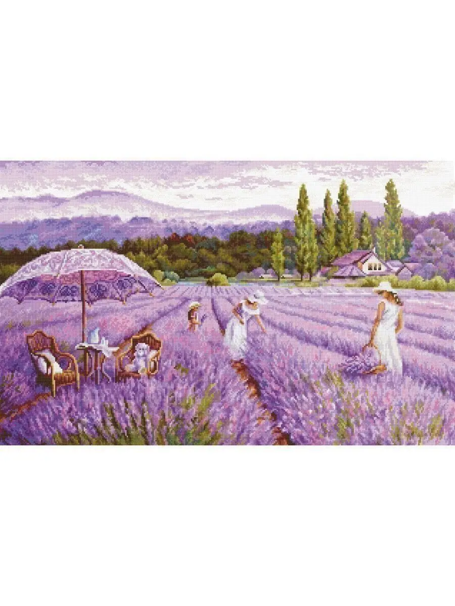 Лавандовое поле pce Вышивка нитками > Anchor > Пейзажи. Provence Lavender Landscape