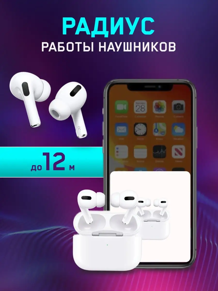 Наушники беспроводные Pro шумоподавлением iPhone и Android DODS 118022173  купить в интернет-магазине Wildberries