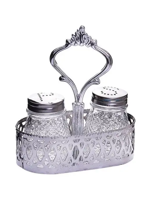 Набор для специй на стол на подставке стекло нержавейка 2 шт - фото 4