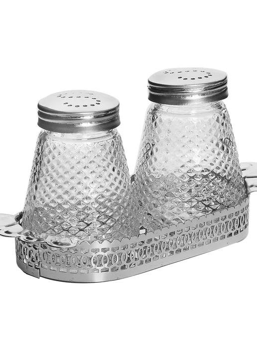 Набор для специй на стол на подставке стекло нержавейка 2 шт - фото 9
