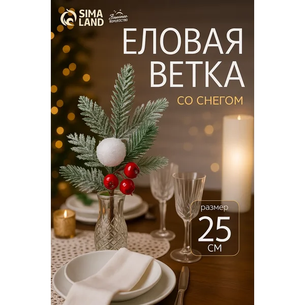 Еловая ветка новогодняя декор для дома
