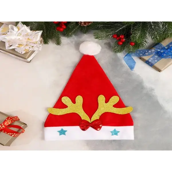 Карнавальный колпак Оленьи рожки бантик