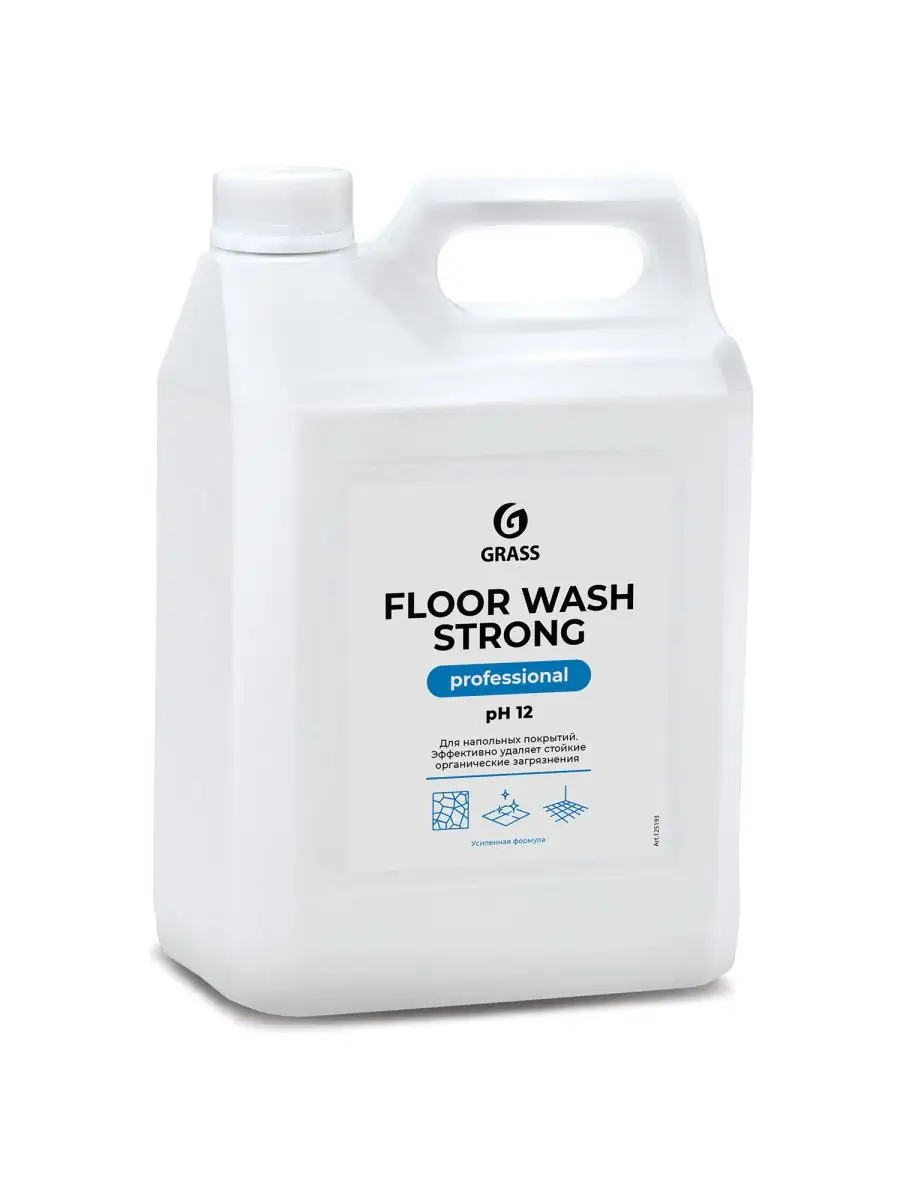 Средство для мытья пола FLOOR WASH STRONG 5л GRASS 118697007 купить за 1  991 ₽ в интернет-магазине Wildberries