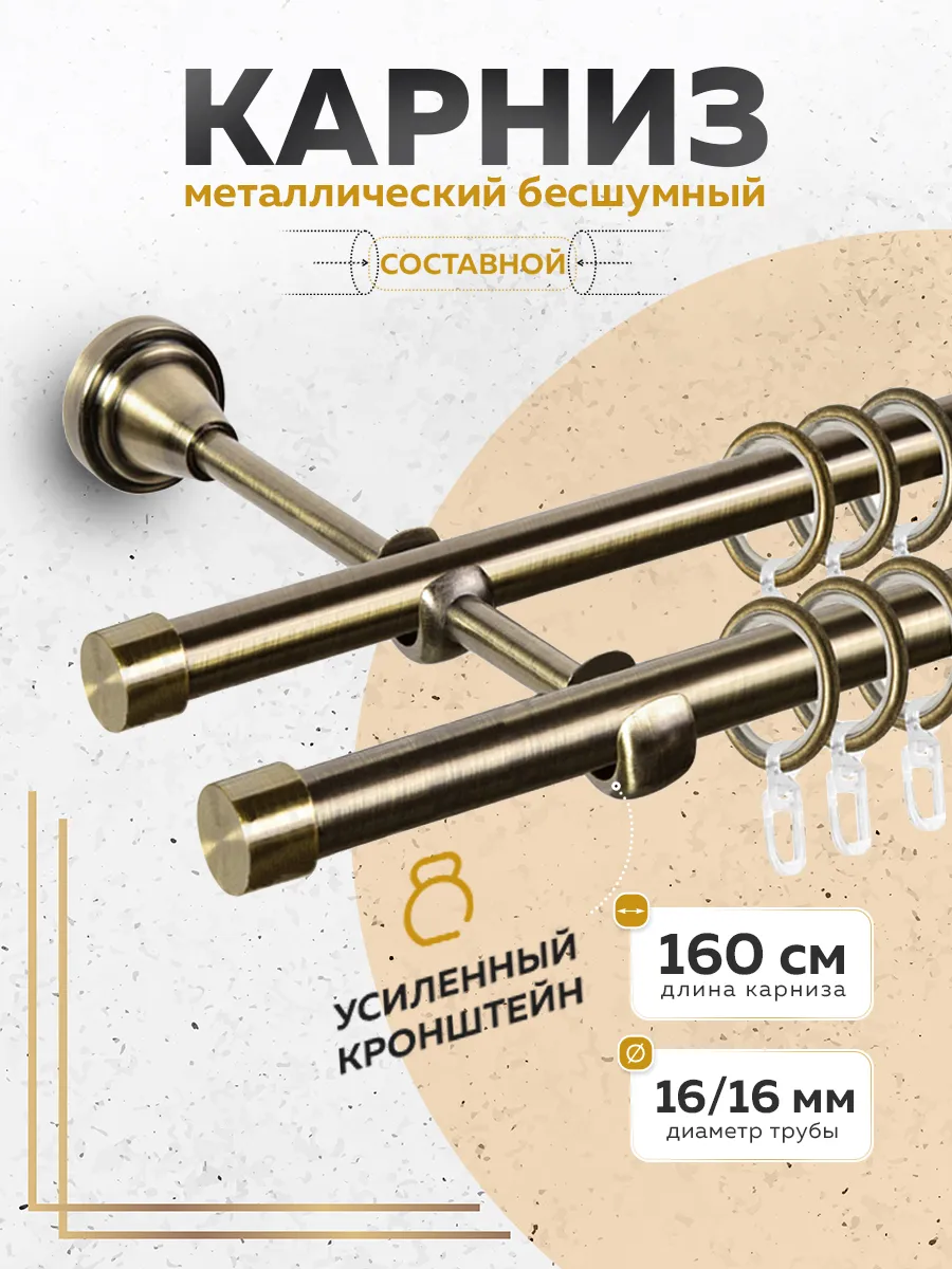 Карниз для штор двухрядный...