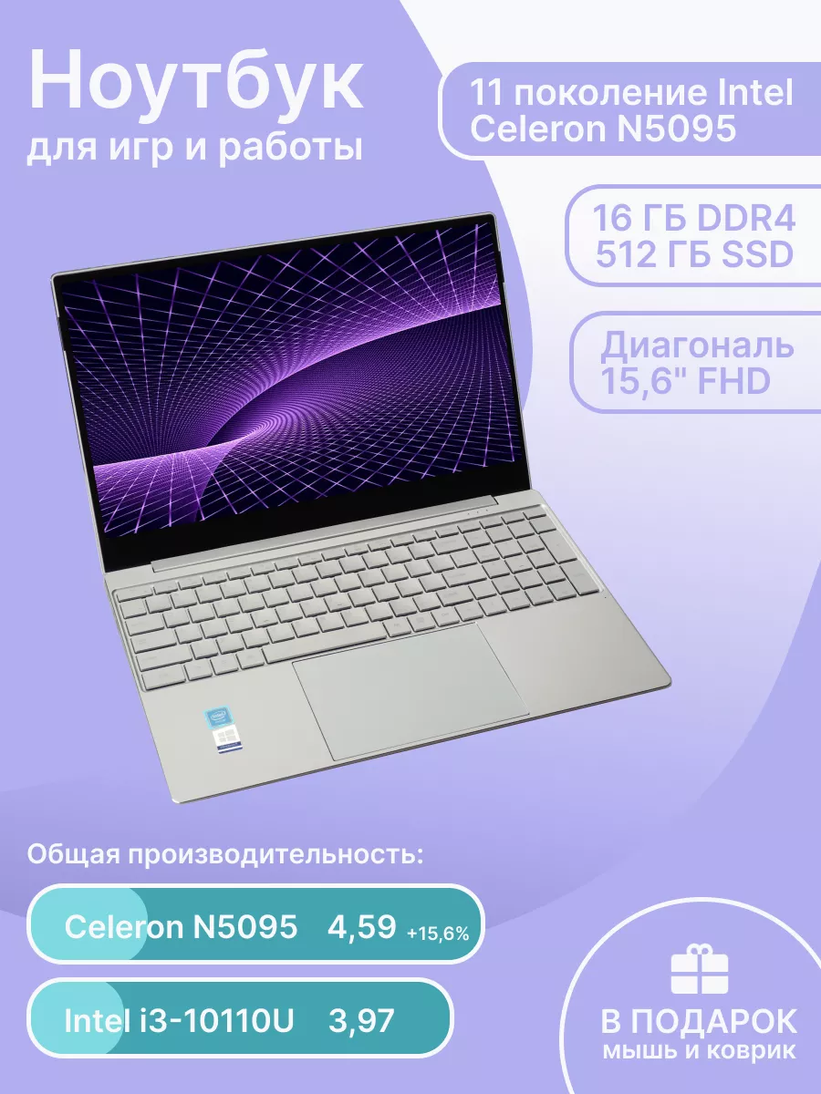 Ноутбук R9PRO Intel 11-th 16 GB 512 GB Dere 118975672 купить в  интернет-магазине Wildberries