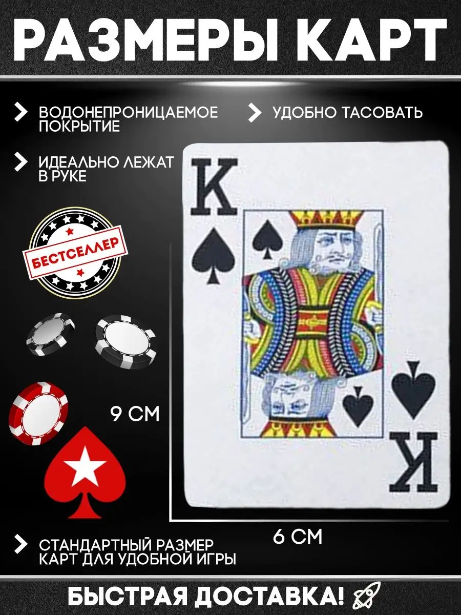 Карты игральные пластиковые POKER STARS. Игры для компании Бестселлер  119056139 купить за 175 ₽ в интернет-магазине Wildberries