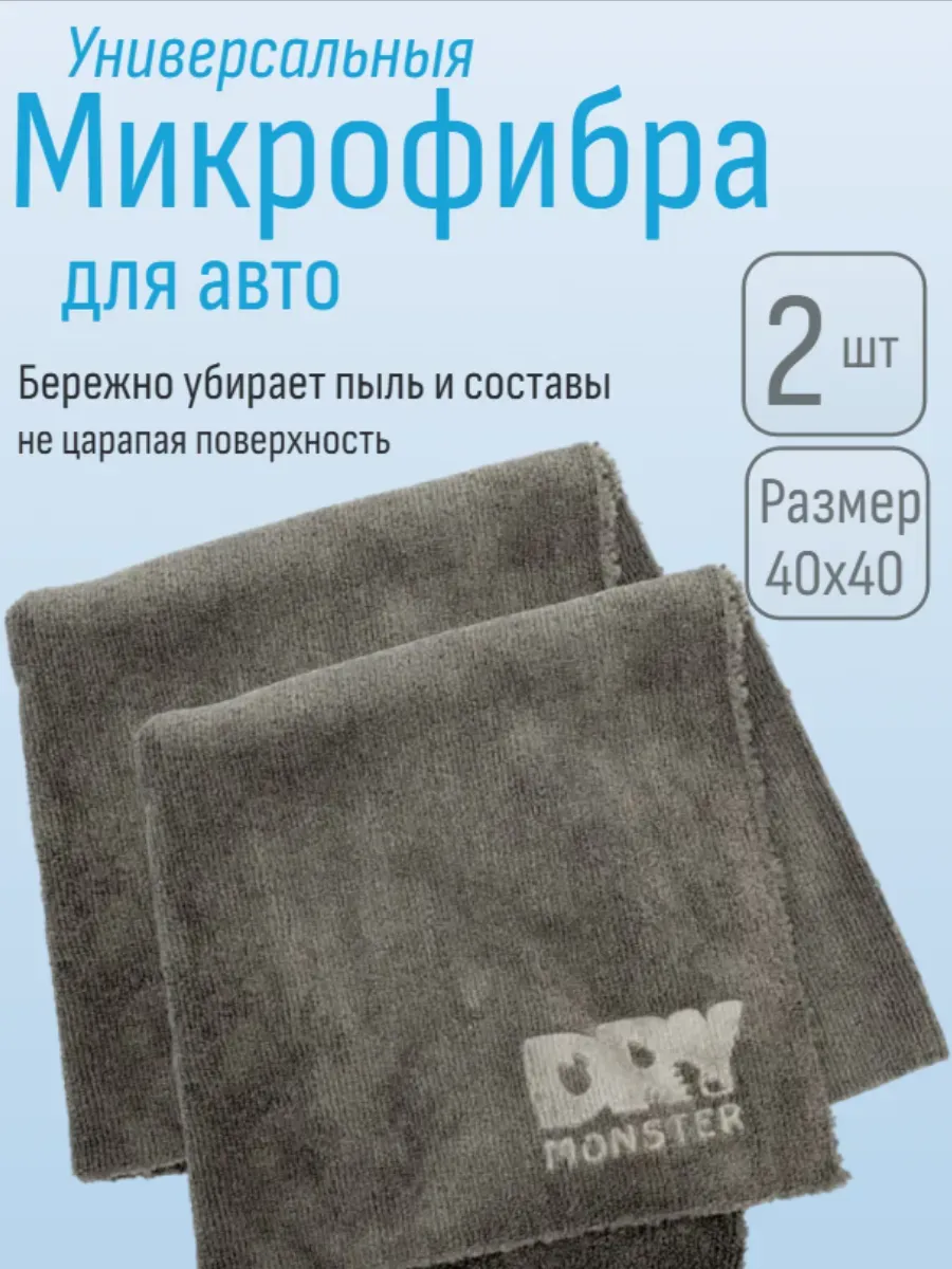 Микрофибра для полировки универсальная тряпка 2 шт 40х40