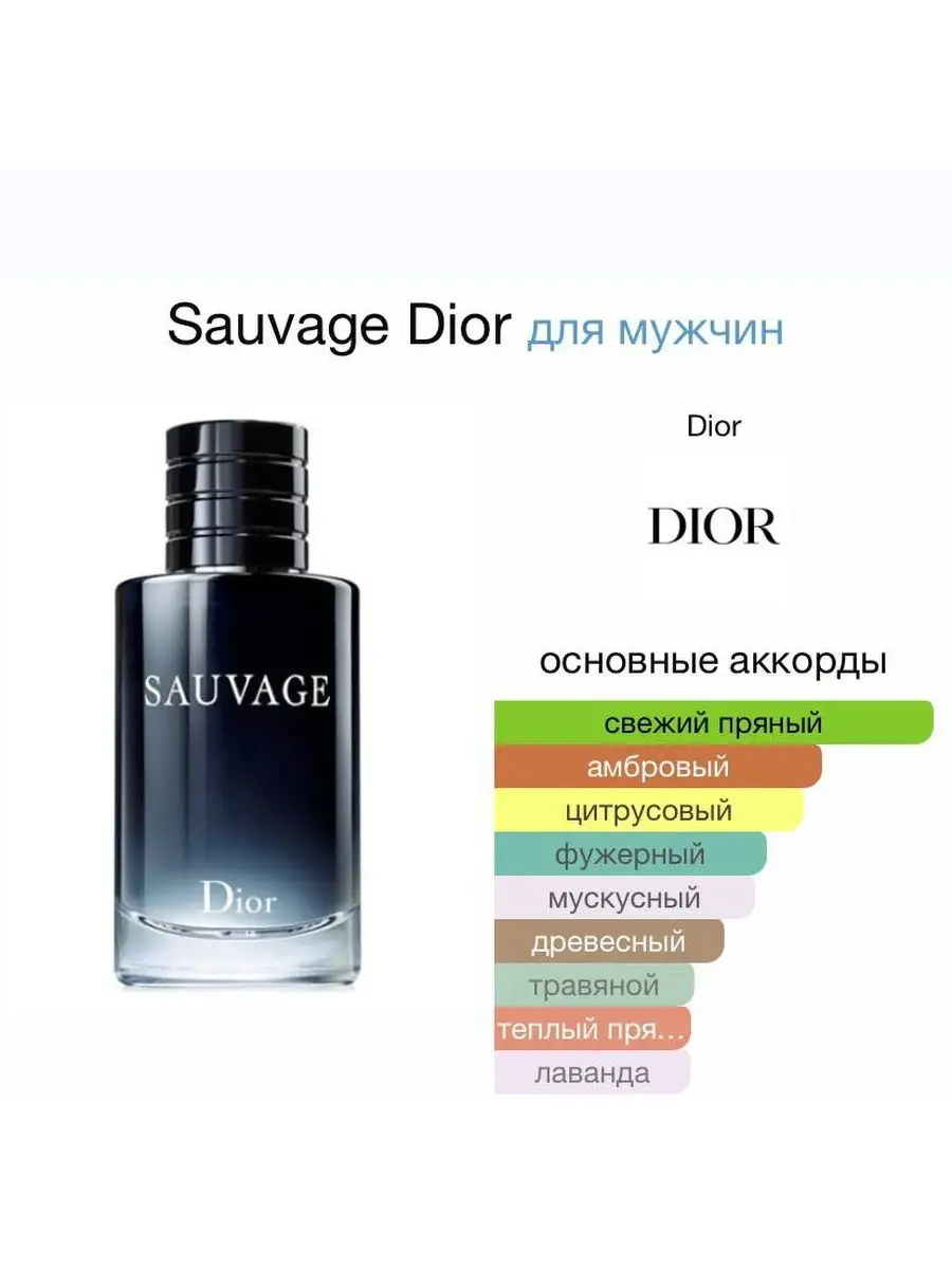 Dior Sauvage, мужские духи, диор саваж, духи диор 100мл Dior 119349751  купить в интернет-магазине Wildberries