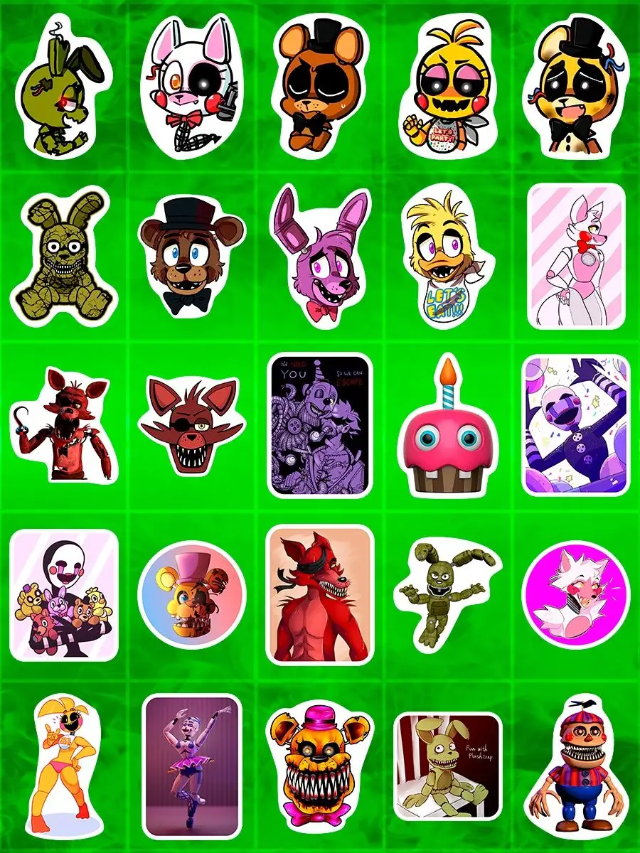 Стикеры наклейки на телефон стикерпак стикербук FNAF фнаф Sticker Rush  119351163 купить за 150 ₽ в интернет-магазине Wildberries