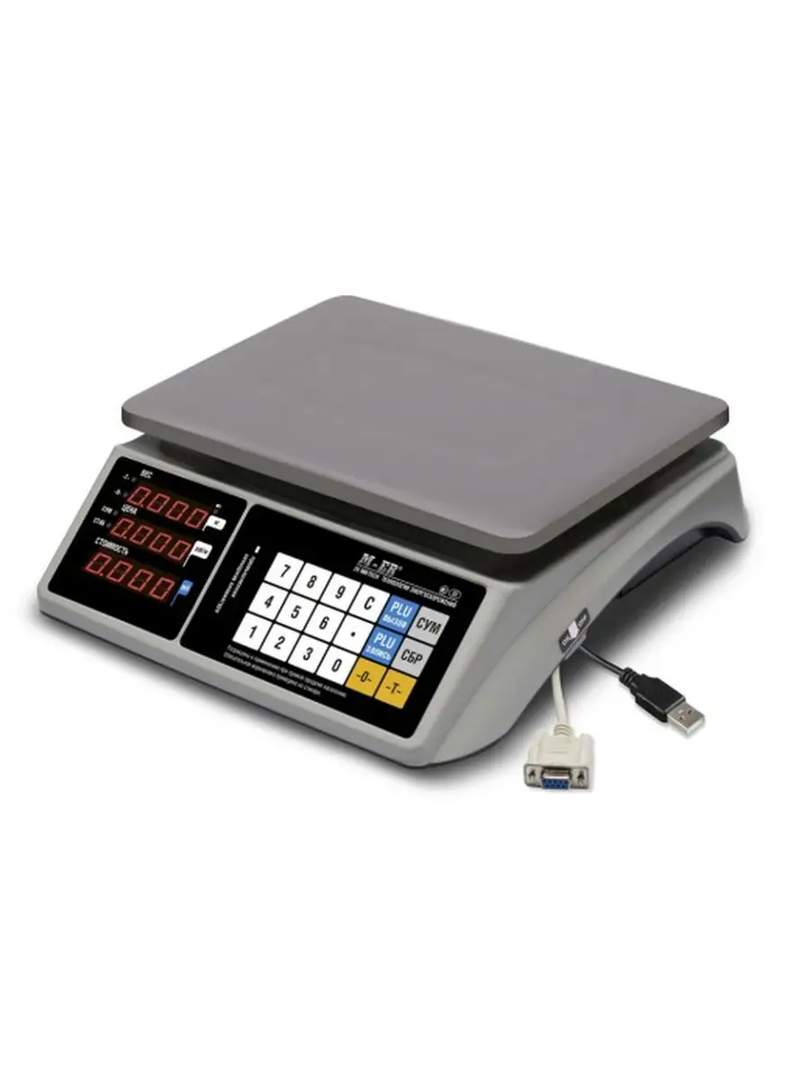 Весы торговые M-ER 328 AC-15.2 LED "Touch-M", RS 232 и USB