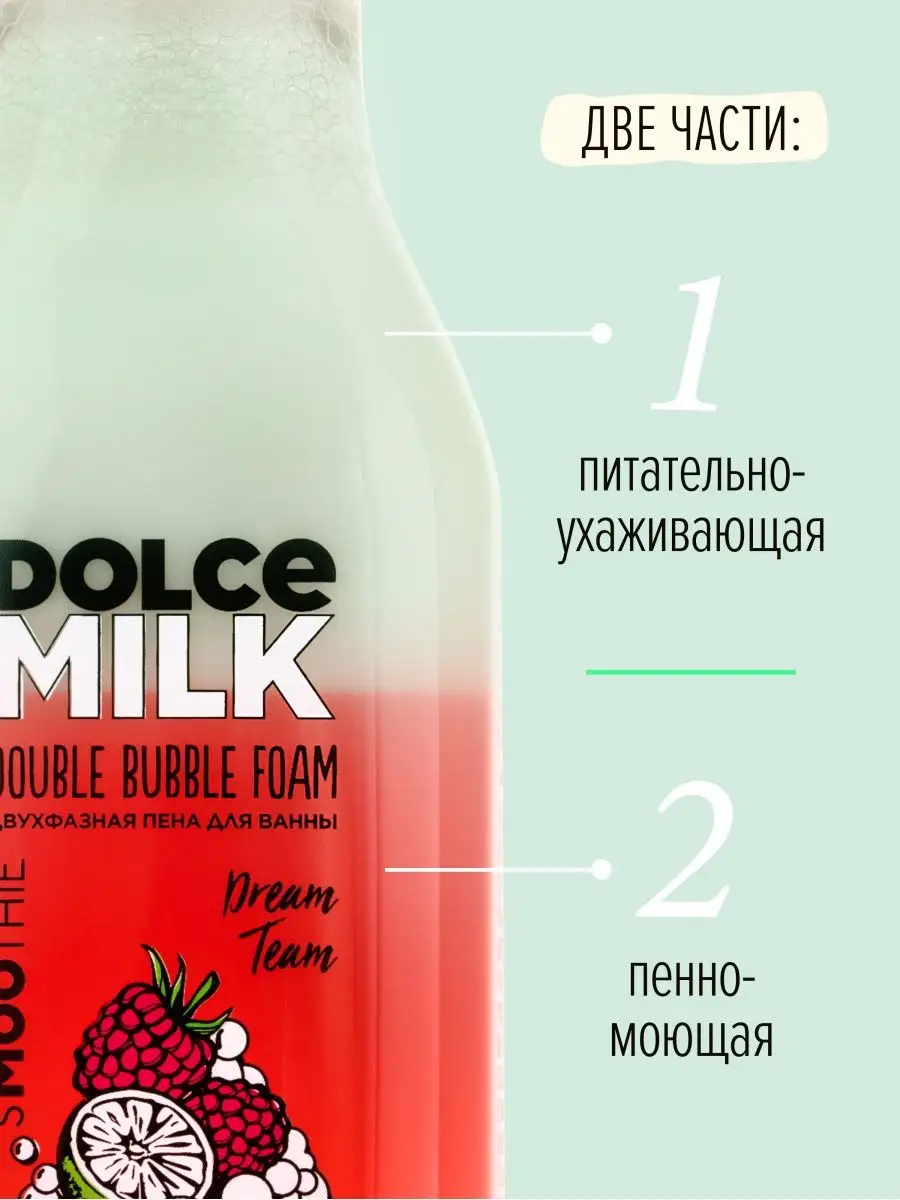 Двухфазная пена для ванны, Малина и лайм, 400 мл DOLCE MILK 119411274  купить в интернет-магазине Wildberries