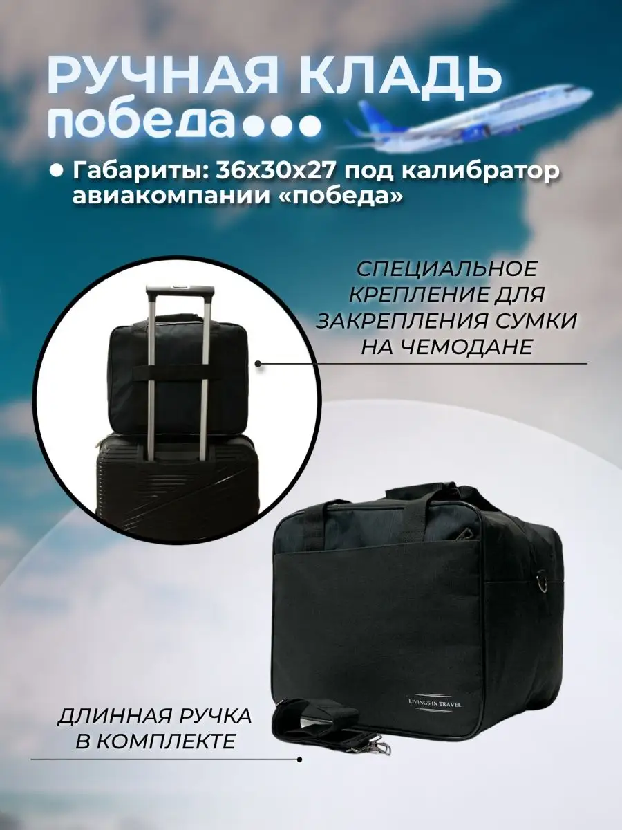 Сумка ручная кладь Победа 36 30 27 BAGFORME 119662691 купить в  интернет-магазине Wildberries