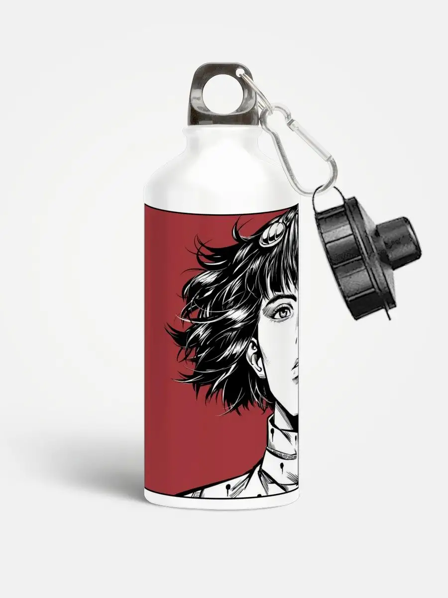 Дари! Бутылка спортивная Бруно Буччеллати. Манга. Аниме. ДжоДжо. JoJo  (красный)