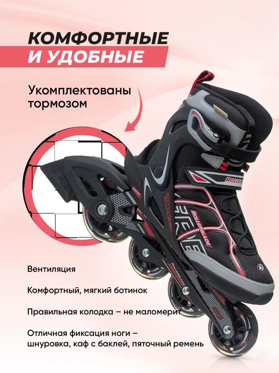 Ролики мужские, роликовые коньки взрослые спортивные Rollerblade 119745871  купить за 7 809 ₽ в интернет-магазине Wildberries