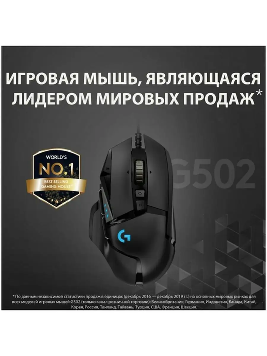 Игровая мышь Logitech G G502 Hero Logitech 119788240 купить в  интернет-магазине Wildberries