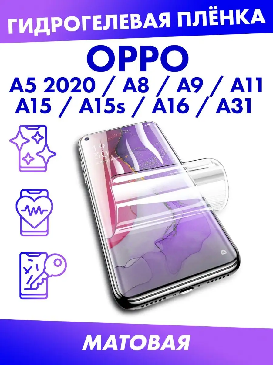 Гидрогелевая защитная пленка для Oppo A5 2020 A8 A11 A15 A31 Profit  119845417 купить за 255 ₽ в интернет-магазине Wildberries