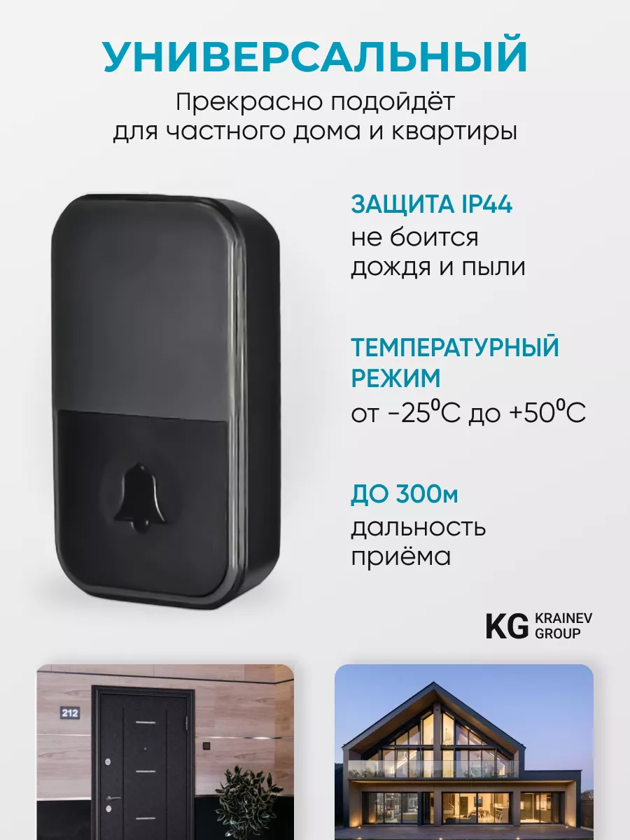 Звонок беспроводной дверной в розетку KRAINEV ELECTRONICS 119942439 купить  за 748 ₽ в интернет-магазине Wildberries