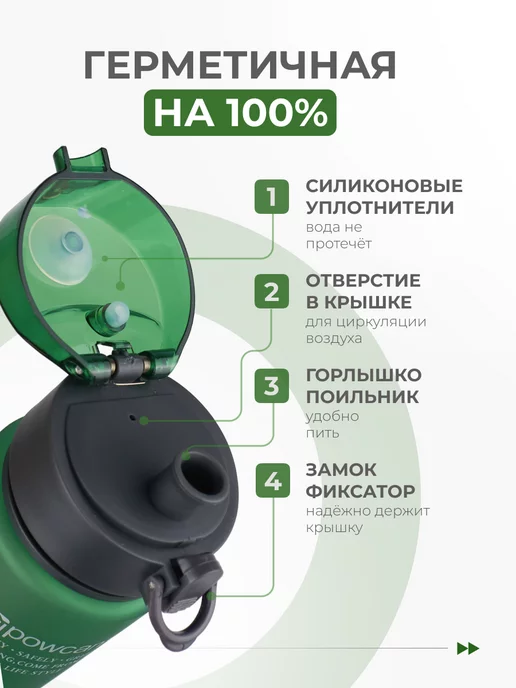 powcan Бутылка для воды 400 мл мальчикам в школу, 400 мл, фото 3