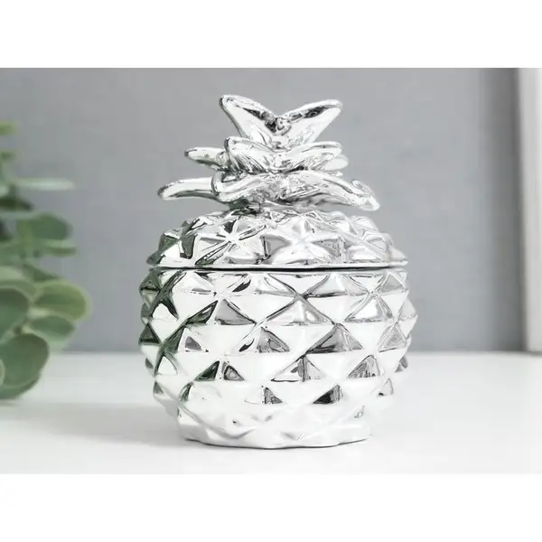 Шкатулка «Ананас» серебро 8,5х5,7х5,7 см