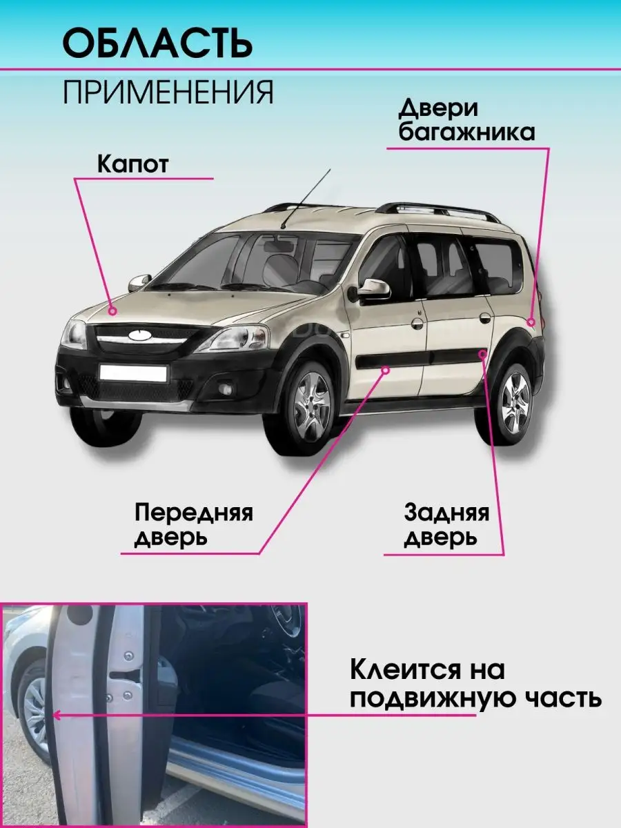 Уплотнитель для дверей авто Z образный Шумоизоляция DoktorMobil 120051828  купить в интернет-магазине Wildberries