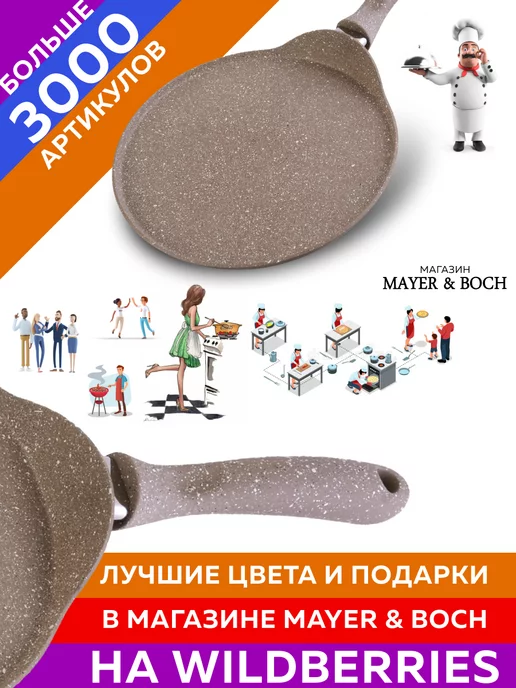 Сковорода блинная, блинница антипригарная 22см - фото 16