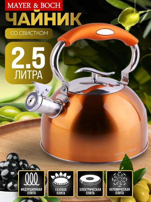 Чайник со свистком для плиты 2,5 л - фото 19