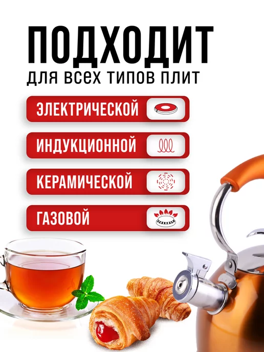 Чайник со свистком для плиты 2,5 л - фото 5
