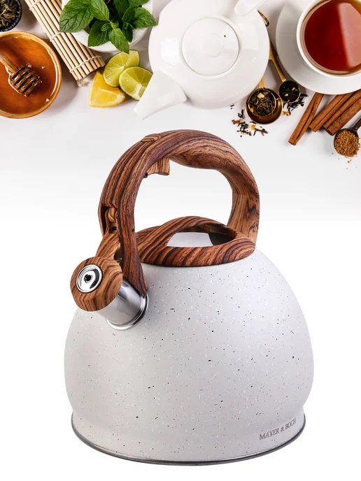 Чайник для плиты газовой 3 л нержавейка со свистком - фото 13