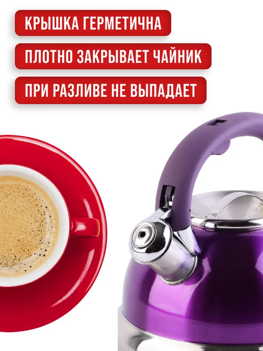 Чайник со свистком для плиты 3 л - фото 9