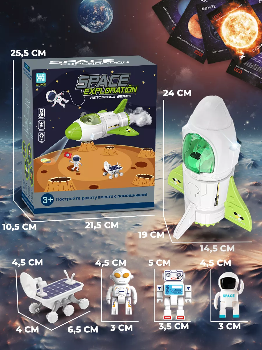 Ракета с проектором, космический корабль с паром и луноходом WiMi 120247118  купить за 1 359 ₽ в интернет-магазине Wildberries