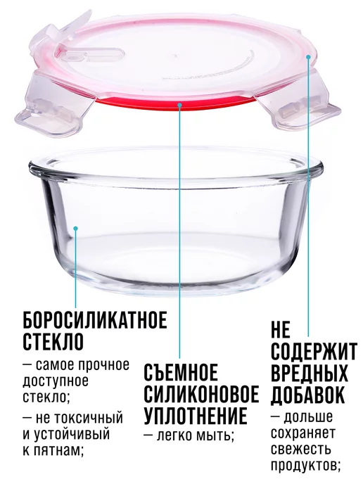 Набор контейнеров из жаропрочного стекла - фото 3