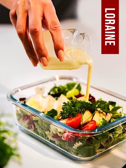 Контейнер для еды жаропрочное стекло с крышкой набор 3 шт. - фото 15