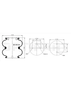 2DC-220-14C Пневмобаллон в сборе; двойной сильфон OPTIPART 120265236 купить за 14 409 ₽ в интернет-магазине Wildberries