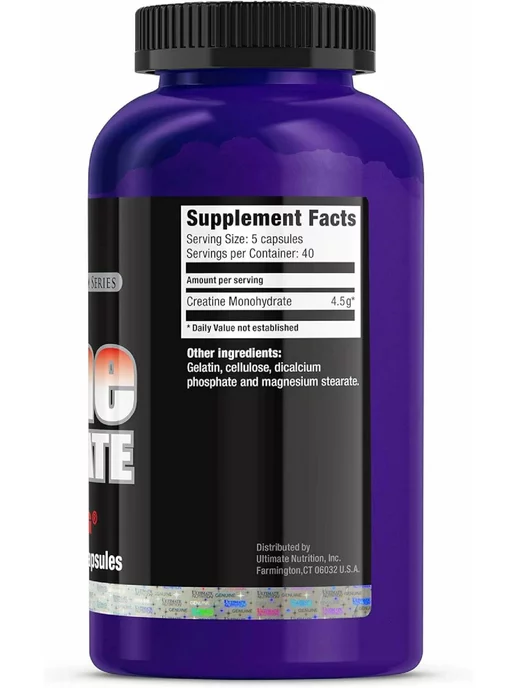Ultimate Nutrition Creatine Monohydrate 300 грамм, креатин моногидрат, Creatine 200 капсул, фото 2