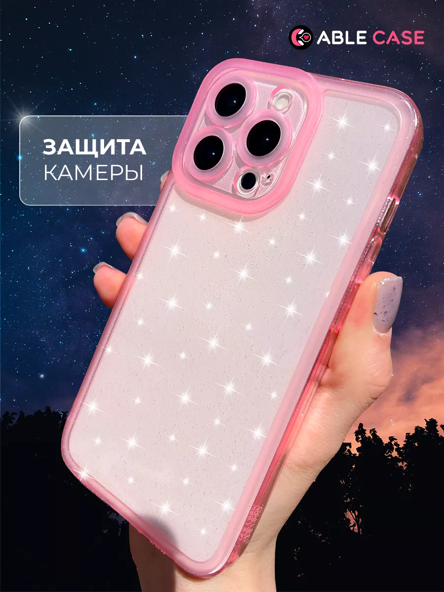 Чехол на iPhone 12 Pro Max прозрачный с блестками Able case 120570100  купить за 199 ₽ в интернет-магазине Wildberries