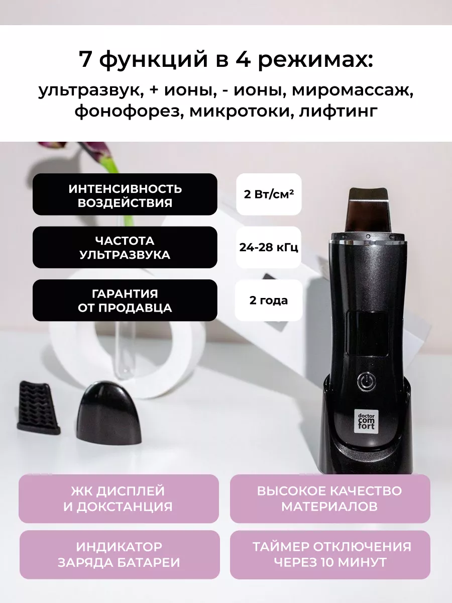 Ультразвуковая чистка лица аппарат,от черных точек US-4 Doctor Comfort  120693661 купить за 1 932 ₽ в интернет-магазине Wildberries