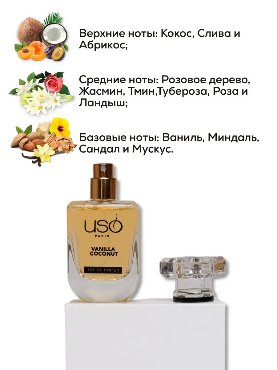 Парфюмерная вода VANILLA COCONUT духи стойкие USO PARIS 120770151 купить в  интернет-магазине Wildberries