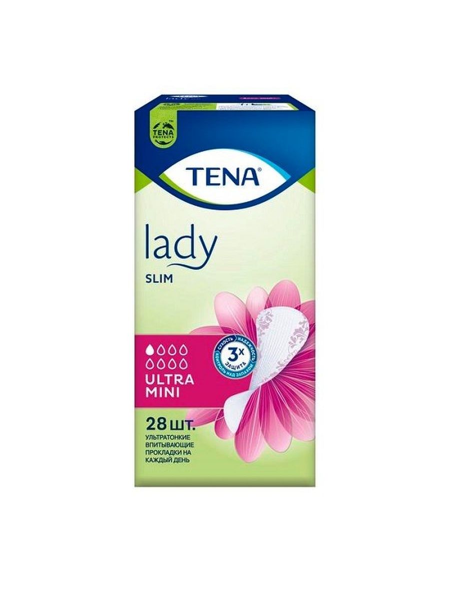 Урологический ежедневные прокладки. Tena Lady Slim Ultra Mini. Урологические прокладки для женщин 28 штук.