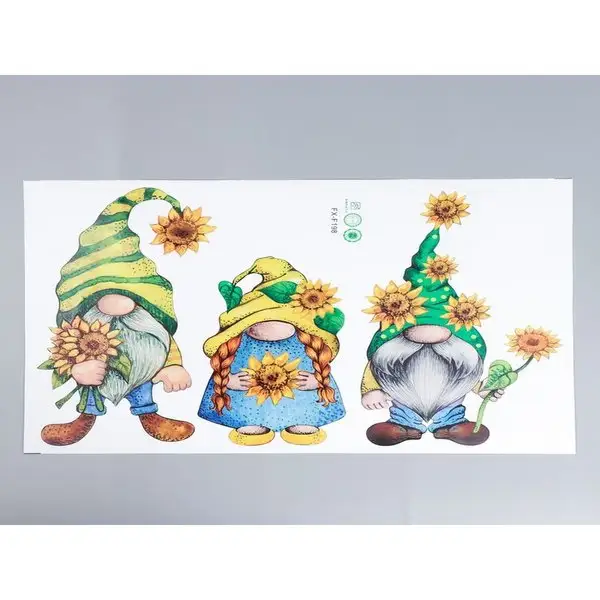 Наклейка Гномики с подсолнухами 39х58