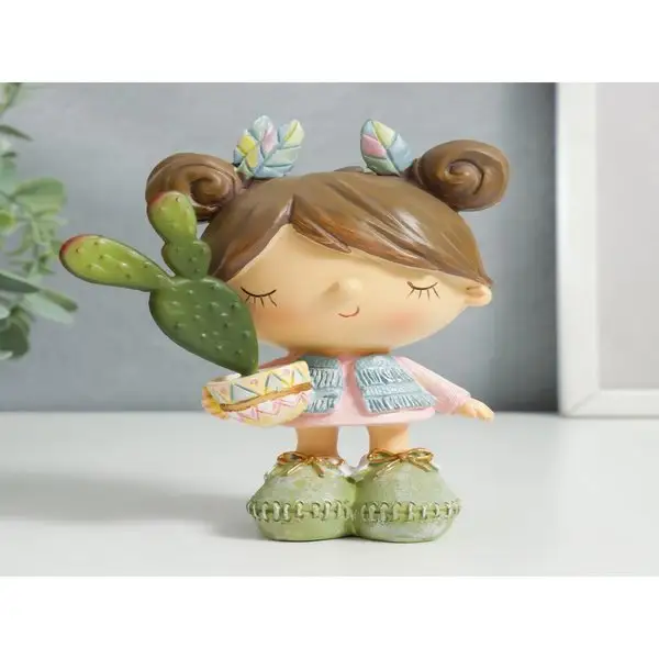 Фигурка «Малышка с кактусом» 14,8х7,5х10