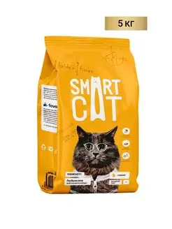 Сухой корм для взрослых кошек с курицей - 5 кг Smart cat 121017535 купить за 1 601 ₽ в интернет-магазине Wildberries